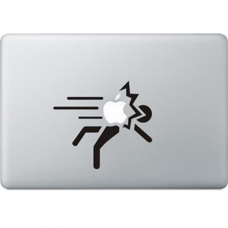 Werfende Äpfel Macbook Aufkleber   Schwarz MacBook Aufkleber
